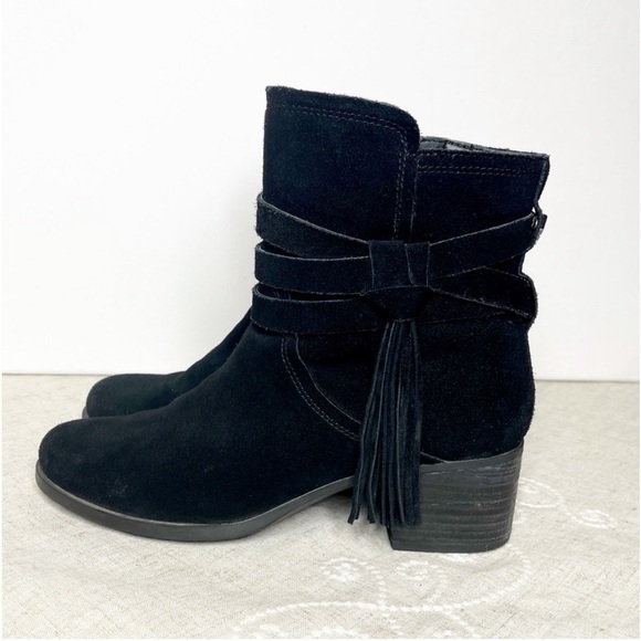 Ugg Koolaburra Kenz Black Suede Ankle Boots Booties 8.5 - Picture 6 of 11